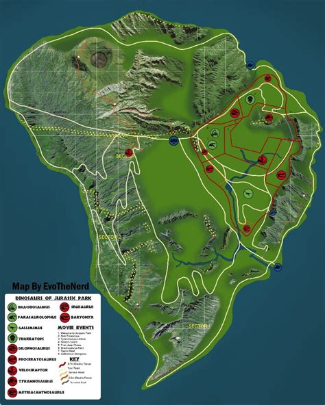 Jurassic Park Trail Map