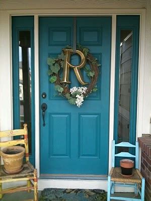 Home door door inspirations front door color ideas for red brick house exterior everything from the monogrammed decoration on the yellow door with the dark brick and black shutters not to mention the excellent front door brick house best idea. Turquoise Front Door...absolutely love it! This one is Benjamin Moore Largo Teal. I WILL be ...