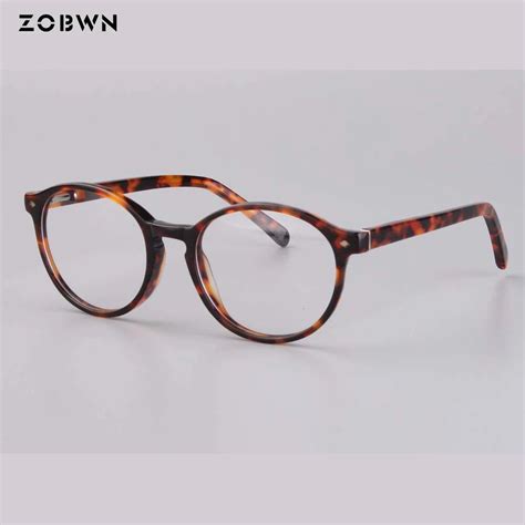wholesale round fashion women eyeglasses men turtle crack optical glasses frame retro rivet