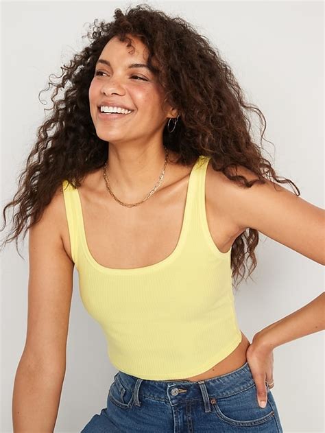 Fitted Ultra Cropped Rib Knit Tank Top For Women Old Navy