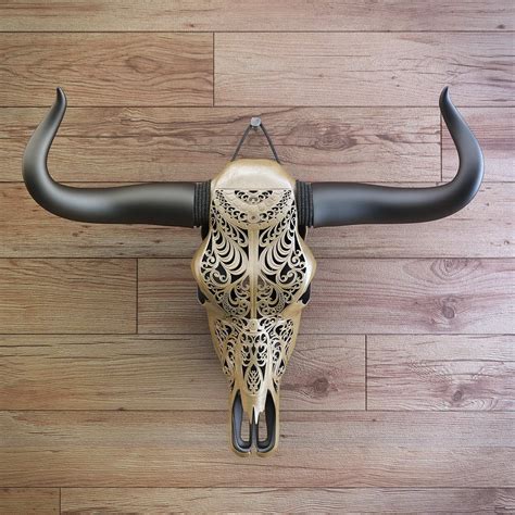 3d Model A Carved Cow Skull Cgtrader