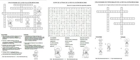 Crucigramas Y Sopa De Letras De La Revolución Mexicana Material Educativo