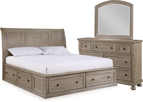 Hanover 5 Piece Storage Sleigh Bedroom Set With Dresser And Mirror Value City Furniture