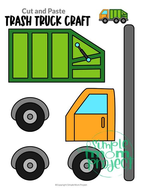 Printable Trash Truck Craft Template Simple Mom Project
