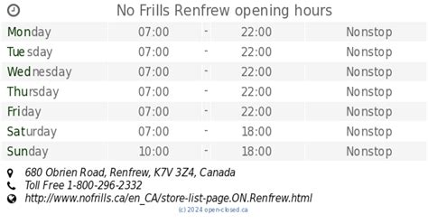 No Frills Renfrew Opening Hours 680 Obrien Road