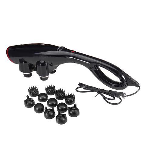 4 Heads Electric Handheld Massager Infrared Heating Body Neck Back Massage Hammer Set W 12