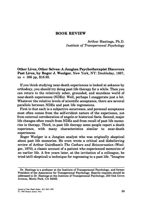 Book Review: Other Lives, Other Selves: A Jungian Psychotherapist