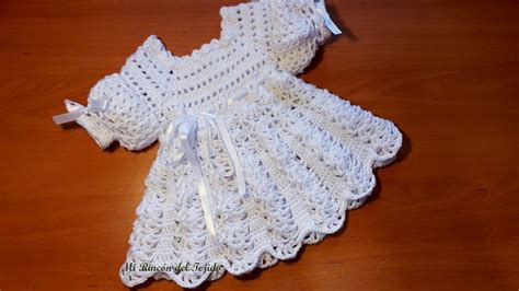 Como Tejer Un Hermoso Vestido Bebe Recien Nacido A Crochet Ganchillo