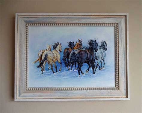 Original Wild Horses Oil Painting 11 X 14 Canvas Etsy