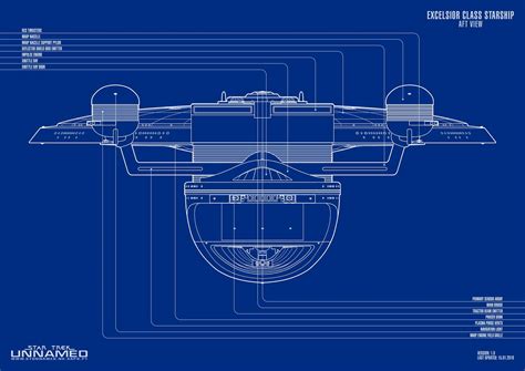 Excelsior Class Starship Schematic Aft View By Napalmking