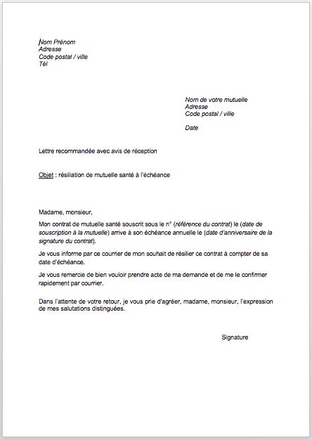 Personnalisez et envoyez une lettre de résiliation à en recommandé, sans vous déplacer. Mutuelle santé Groupe Apicil