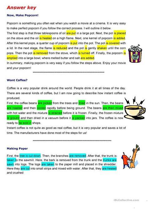 The Passive To Describe Process English Esl Worksheets Reading