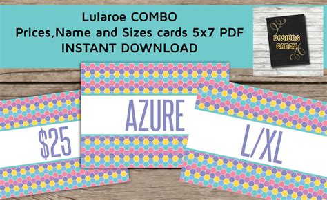 Combo Lularoe Size Sheets Name Sheets And Prices Cards Digital File
