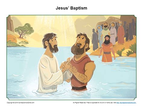 Jesus Baptism Sermon Picture Childrens Bible Activities Sunday