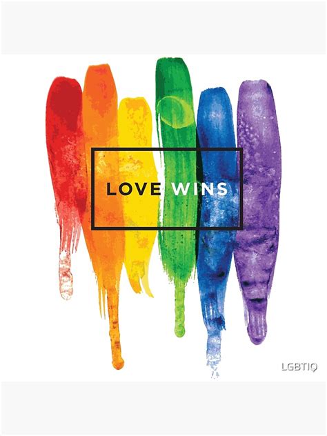 Watercolor Lgbt Love Wins Rainbow Paint Typographic Art Print For Sale By Lgbtiq Redbubble