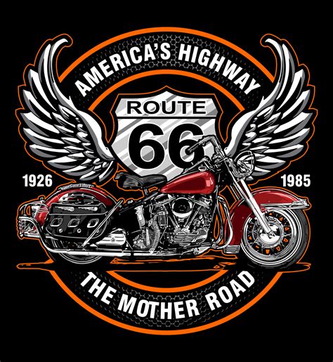 Vintage Bike And Sign Route 66 8687623 Vector Art At Vecteezy