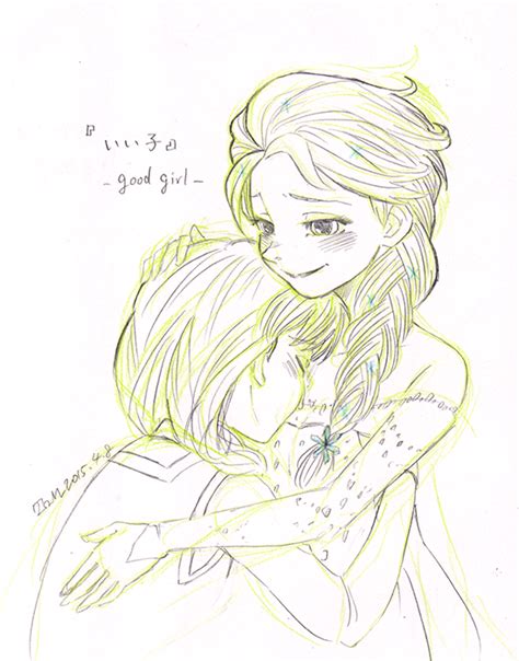 Safebooru 2girls Anna Frozen Couple Elsa Frozen Frozen Disney Hug Incest Monochrome