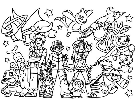 Ash And His Pokemon Coloring Pages