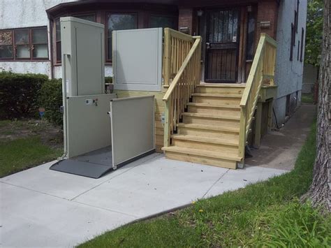 Porch Lift For Wheelchair Access Wooden Decks Deck Design Stair Lift