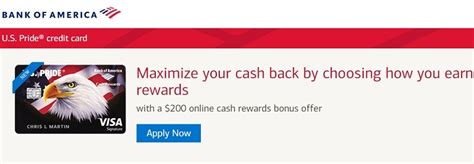 Service my existing credit card account. Bank Of America U.S. Pride Credit Card $200 Bonus