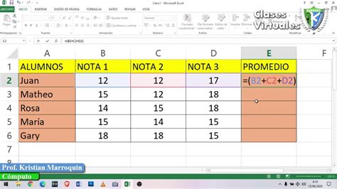 Como Sacar Un Promedio En Excel De Notas Printable Templates Free
