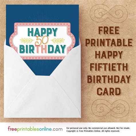 Hallmark shoebox funny birthday card (cold beers). Salmon Navy Happy 50th Birthday Card | Free Printables Online
