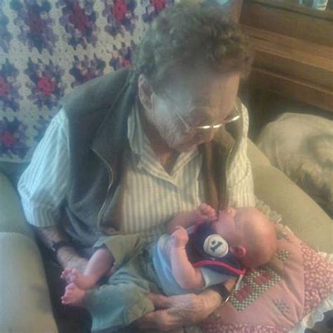 heartwarming moment 101 year old great grandmother meets newborn great granddaughter before