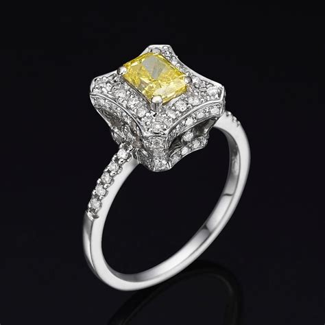 30 day risk free return policy. DIAMOND RING 1.12 CT FANCY CANARY YELLOW RADIANT VS1 ...