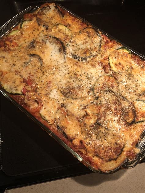 Lasagna With Cashew Ricotta Zucchini Eggplant Peppers And Beefless