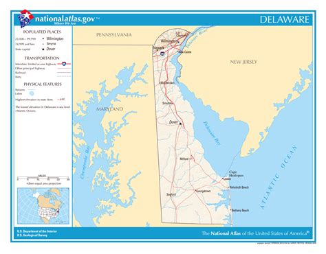 Large Detailed Map Of Delaware State Delaware State Usa Maps Of