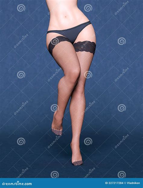 Beautiful Female Legs In Stockings And Panties Stock Illustration Illustration Of Beauty