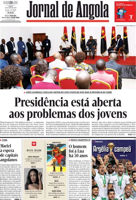 Capa Jornal De Angola De 2019 07 20