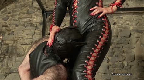 kinky leather clips fetish liza multiple orgasm in leather catsuit porno videos hub