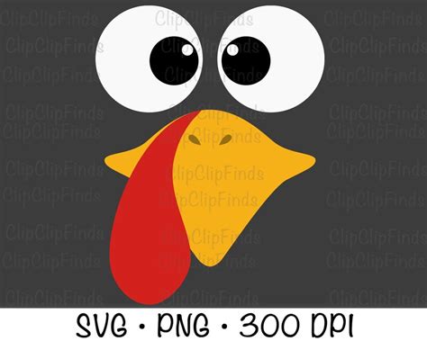 Cute Thanksgiving Turkey Face Svg Vector File And Png Etsy