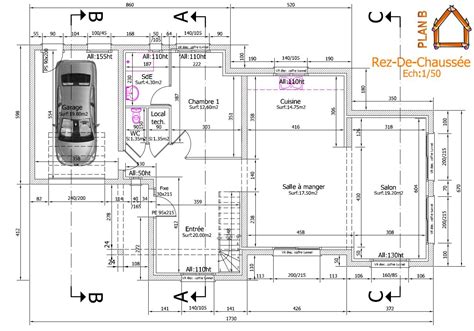 Plan d une maison moderne. Plan architectural d une maison d habitation - Mc immo
