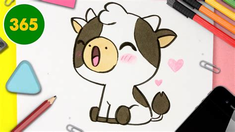 How To Draw A Cute Cow Kawaii Youtube