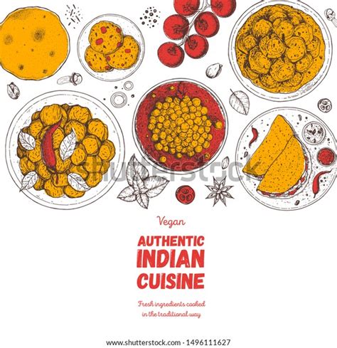 Indian Food Illustration Hand Drawn Sketch Stock Vector Royalty Free
