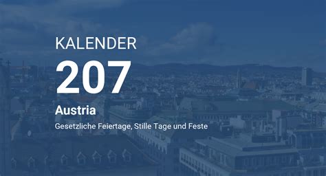 Year 207 Calendar Austria