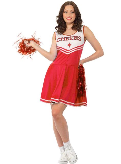 Womens Red Cheerleader Costume Cheerleader Fancy Dress Costume