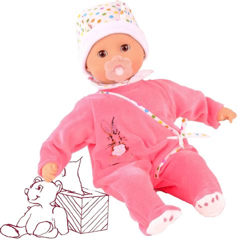 Amazon Com Gotz Muffin 13 Bald Baby Doll In Pink Pajamas With Brown