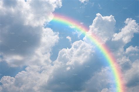 Rainbow And Sky Background Stock Photos Creative Market