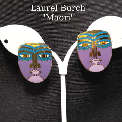 Laurel Burch Maori Cloisonne Post Earrings Tribal Etsy Laurel Burch