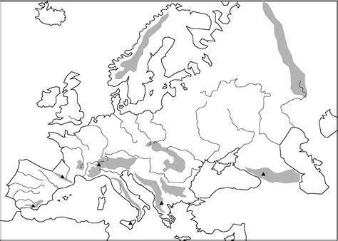 Mapa Mudo Rios Y Lagos De Europa