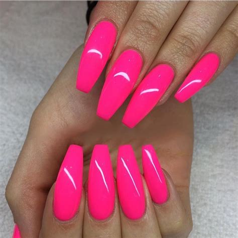 Hot Pink Ballerina Nails By Thenailbarsydney Pink Acrylic Nails Pink Nails Pink Nail Designs