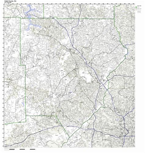 Working Maps Cobb County Georgia Ga Zip Code Map Not Laminated Buy