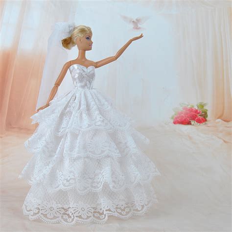 Barbie has decided for the less traditional choice and she will create a nice pink mermaid dress. Handmade Princess Wedding Party Dress Clothes Gown With ...