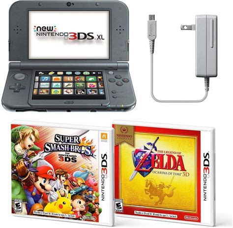 Buy Black Nintendo 3ds Xl Bundle Nintendo Ac Adapter And Two Full