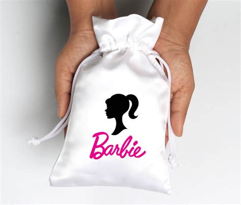 Barbie Doll Party Favor Bags Pink And Black Barbie Favor Etsy