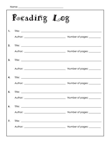 Reading Log Template 21 Reading Log Printable Reading Log Weekly