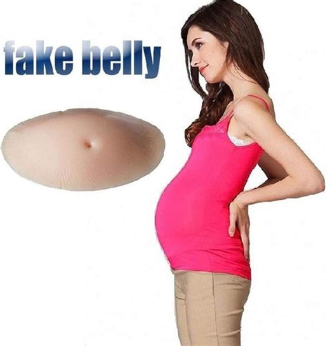 Yzz Silicone Pregnant Women Fake Belly Props Skin Surrogate Realistic Photo Fake Belly Show